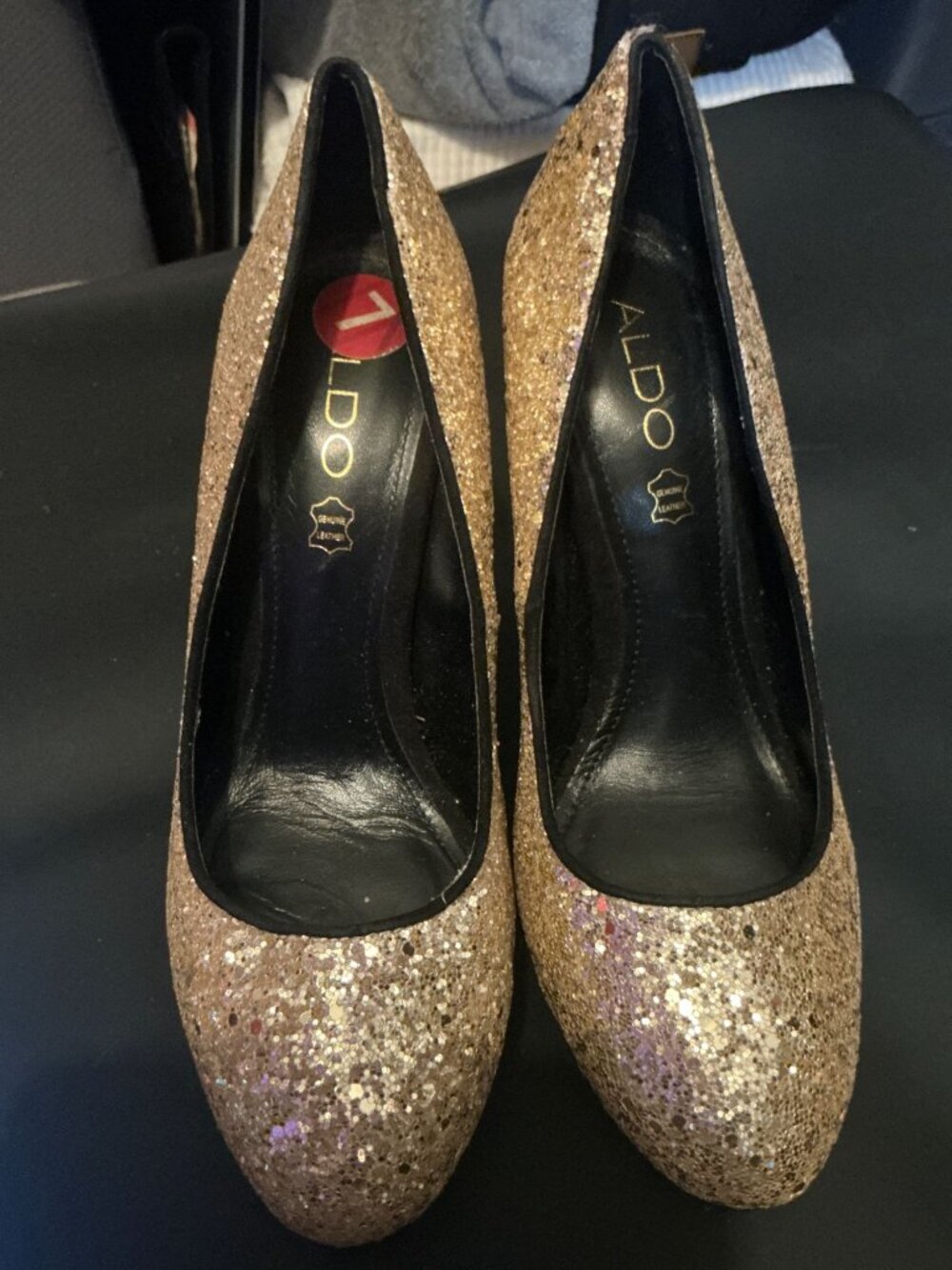 ALDO Shoes Glitter Stiletto Heel Round Toe 5 Inch Size 7